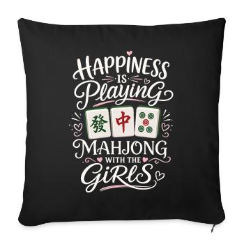 Mahjong Lover Mahjong Player Women - Sofa pillowcase 17,3'' x 17,3'' (45 x 45 cm) - black - Front