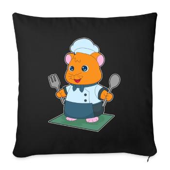 Cuisine de la cuisine pour couverts de hamster - Housse de coussin décorative 45 x 45 cm - noir - Devant