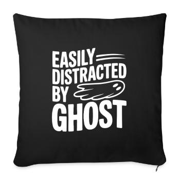 Easily Distracted by Ghost - Sofa pillowcase 17,3'' x 17,3'' (45 x 45 cm) - black - Front