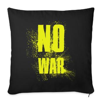 PAS DE GUERRE – Déclaration pour la paix contre la guerre - Housse de coussin décorative 45 x 45 cm - noir - Devant