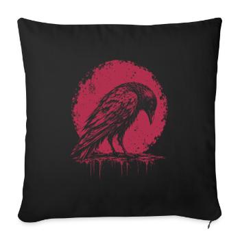 Raven Crow Gothic Moon Shirt - Sofa pillowcase 17,3'' x 17,3'' (45 x 45 cm) - black - Front