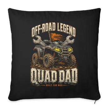 ATV Quad Conduite Quad Riders Quad Papa - Housse de coussin décorative 45 x 45 cm - noir - Devant