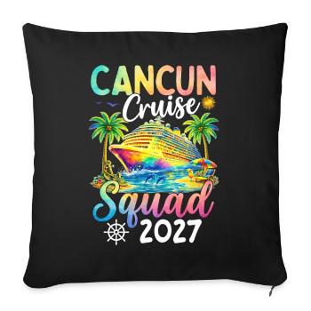 Équipe de croisière de Cancún 2027 - Housse de coussin décorative 45 x 45 cm - noir - Devant