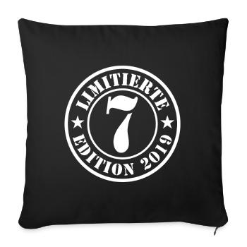 7th Birthday Boy Girl - Sofa pillowcase 17,3'' x 17,3'' (45 x 45 cm) - black - Front