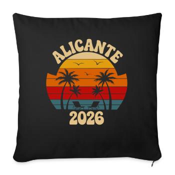 Alicante Sunset 2026 Beach Vibes - Sofa pillowcase 17,3'' x 17,3'' (45 x 45 cm) - black - Front
