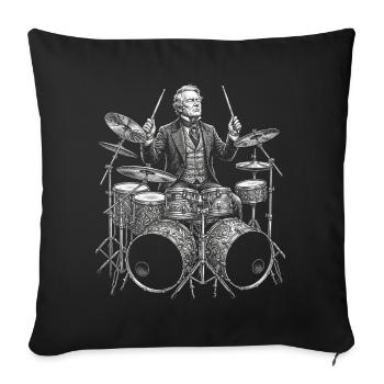 Millard Fillmore plays drums - Sofa pillowcase 17,3'' x 17,3'' (45 x 45 cm) - black - Front