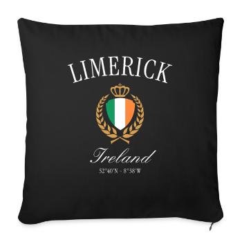 Couronne des armoiries de Limerick en Irlande – Souvenir de voyage - Housse de coussin décorative 45 x 45 cm - noir - Devant