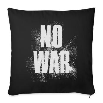 PAS DE GUERRE – Déclaration pour la paix contre la guerre - Housse de coussin décorative 45 x 45 cm - noir - Devant