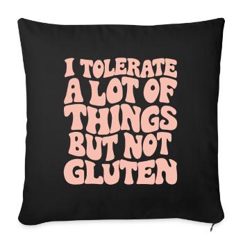 Tolérer beaucoup, mais pas de gluten - Housse de coussin décorative 45 x 45 cm - noir - Devant