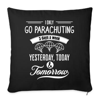 Parachutisme : Passion Quotidienne - Housse de coussin décorative 45 x 45 cm - noir - Devant