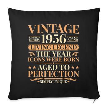Living Legend 1956 – 70th Birthday Retro - Sofa pillowcase 17,3'' x 17,3'' (45 x 45 cm) - black - Front