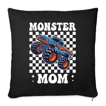 Monster Truck Mama im Checkered Stil - Sofakissenbezug 45 x 45 cm - Schwarz - Vorne