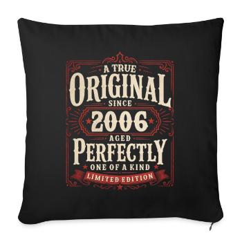2000th Birthday Gift Original Vintage 2006 - Sofa pillowcase 17,3'' x 17,3'' (45 x 45 cm) - black - Front