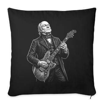 John Quincy Adams Playing Guitar - Sofa pillowcase 17,3'' x 17,3'' (45 x 45 cm) - black - Front