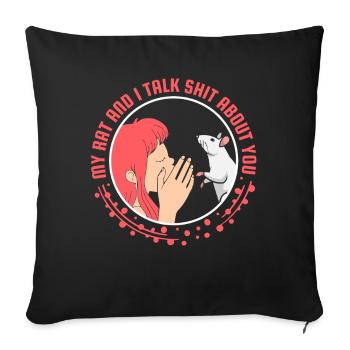 Rat, house rat, rat owner, rat lover - Sofa pillowcase 17,3'' x 17,3'' (45 x 45 cm) - black - Front