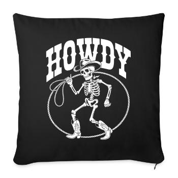 Line Dance Howdy Skeleton - Sofa pillowcase 17,3'' x 17,3'' (45 x 45 cm) - black - Front