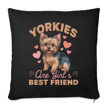 Yorkshire Terrier Yorkie Dog Breed - Sofa pillowcase 17,3'' x 17,3'' (45 x 45 cm) - black - Front