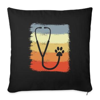 Stethoscope Drawing - Sofa pillowcase 17,3'' x 17,3'' (45 x 45 cm) - black - Front
