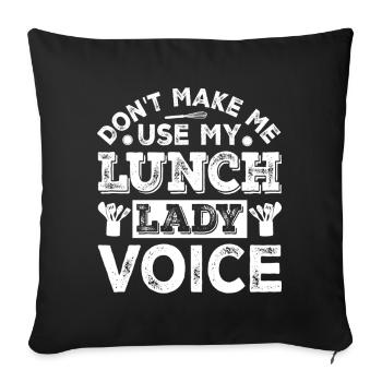 Lunch Face Warnung Shirt - Sofakissenbezug 45 x 45 cm - Schwarz - Vorne