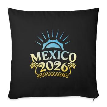 Mexiko 2026 Bunt - Sofakissenbezug 45 x 45 cm - Schwarz - Vorne