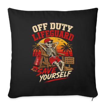 Off-Duty Lifeguard Strandhumor - Sofakissenbezug 45 x 45 cm - Schwarz - Vorne