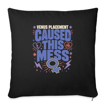 Venus sign Venus astrology - Sofa pillowcase 17,3'' x 17,3'' (45 x 45 cm) - black - Front