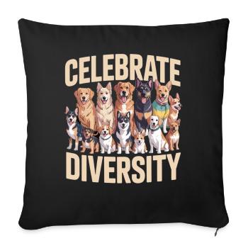 Celebrate Dog Diversity Dogs - Sofa pillowcase 17,3'' x 17,3'' (45 x 45 cm) - black - Front