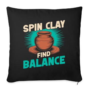 Gifts For Pottery Makers Find Balance Pottery - Sofa pillowcase 17,3'' x 17,3'' (45 x 45 cm) - black - Front
