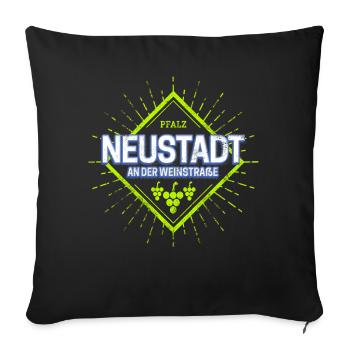 Neustadt an der Weinstraße Vintage Reben Souvenir - Sofakissenbezug 45 x 45 cm - Schwarz - Vorne