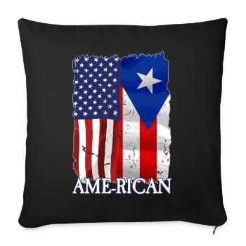 American Puerto Rican Puerto Rico - Sofa pillowcase 17,3'' x 17,3'' (45 x 45 cm) - black - Front