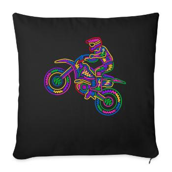 Motocross Dirt Bike Space Kids Dirt Bike - Sofa pillowcase 17,3'' x 17,3'' (45 x 45 cm) - black - Front