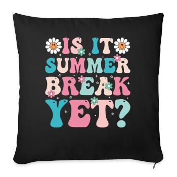 Summer Break Retro Floral Lettering - Sofa pillowcase 17,3'' x 17,3'' (45 x 45 cm) - black - Front