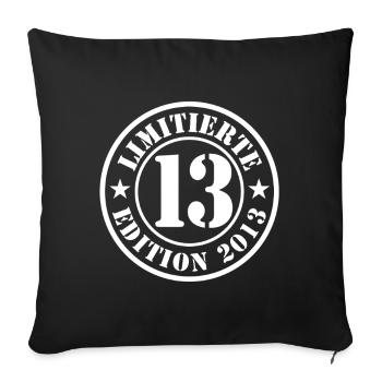 13e anniversaire, jeunes filles - Housse de coussin décorative 45 x 45 cm - noir - Devant