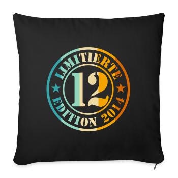 12th Birthday - Sofa pillowcase 17,3'' x 17,3'' (45 x 45 cm) - black - Front