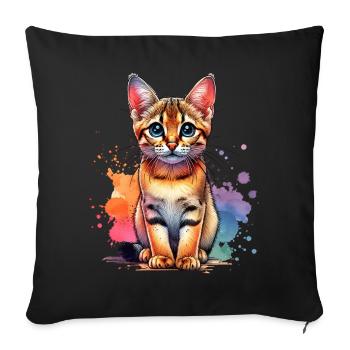 Cadeau du chat de Savannah - Housse de coussin décorative 45 x 45 cm - noir - Devant