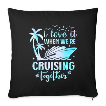 Croisière ensemble Palms & Yacht - Housse de coussin décorative 45 x 45 cm - noir - Devant