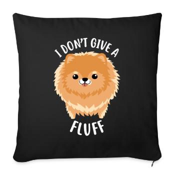 Orange Pomeranian Dog I Don't Give a Fluff - Sofa pillowcase 17,3'' x 17,3'' (45 x 45 cm) - black - Front