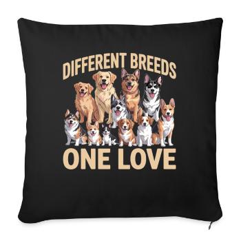 Different Dog Breeds One Love Dogs - Sofa pillowcase 17,3'' x 17,3'' (45 x 45 cm) - black - Front