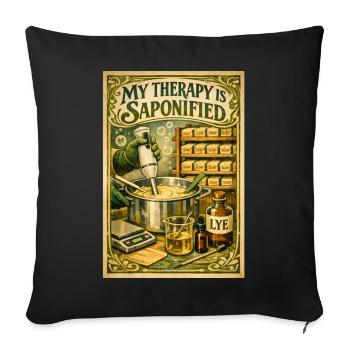 Thérapie saponnifiée | Production de savon - Housse de coussin décorative 45 x 45 cm - noir - Devant