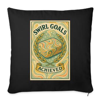 Swirl goals achieved | Soapmaking - Sofa pillowcase 17,3'' x 17,3'' (45 x 45 cm) - black - Front