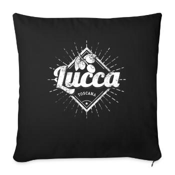 Lucca Toskana in Italien mit Oliven Souvenir - Sofakissenbezug 45 x 45 cm - Schwarz - Vorne