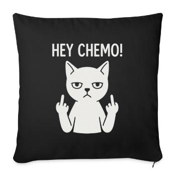 Chat de soutien chimio-chimio-insolent - Housse de coussin décorative 45 x 45 cm - noir - Devant