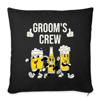 Bière drôle de l’équipe du marié - Housse de coussin décorative 45 x 45 cm - noir - Devant