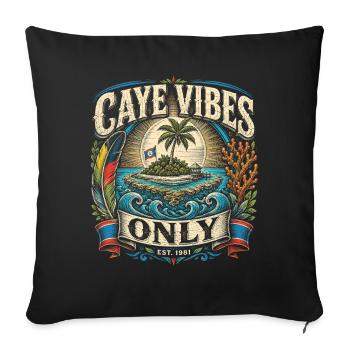 Belize Root Caye uniquement vibrations - Housse de coussin décorative 45 x 45 cm - noir - Devant