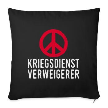 Kriegsdienst Verweigerer Peace Symbol - Sofakissenbezug 45 x 45 cm - Schwarz - Vorne