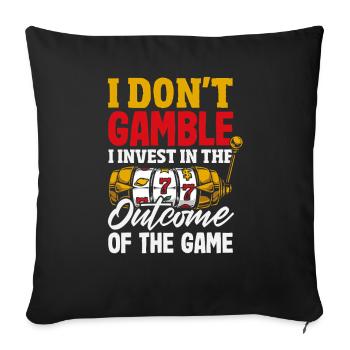Funny Gambler Gambling Casino Slot Machine - Sofa pillowcase 17,3'' x 17,3'' (45 x 45 cm) - black - Front
