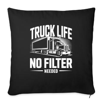 No Road No Problems Truck Fahrer Berufskraftfahrer - Sofakissenbezug 45 x 45 cm - Schwarz - Vorne