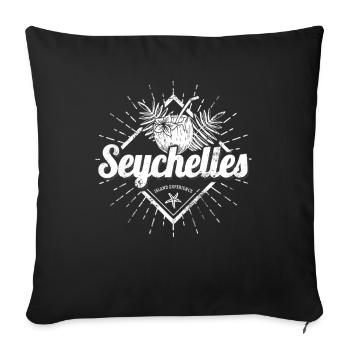 Seychellen Kokosnuss und Seestern Retro Souvenir - Housse de coussin décorative 45 x 45 cm - noir - Devant