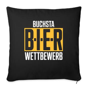 Concours d’orthographe de bière Concours de mâle Party Enterrement de vie de garçon Hommes - Housse de coussin décorative 45 x 45 cm - noir - Devant