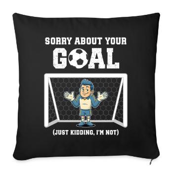 Gardien de but de foot drôle - Housse de coussin décorative 45 x 45 cm - noir - Devant